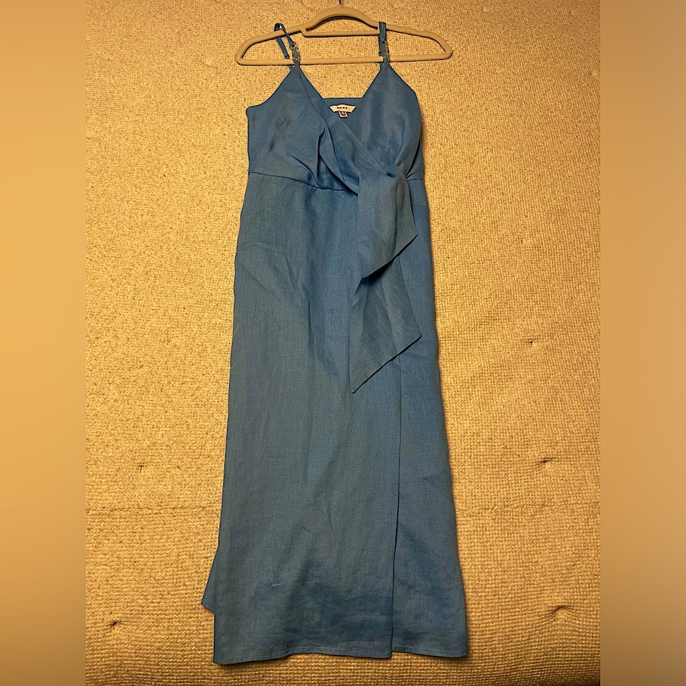 Reiss Linen Esme Side Tie Dress